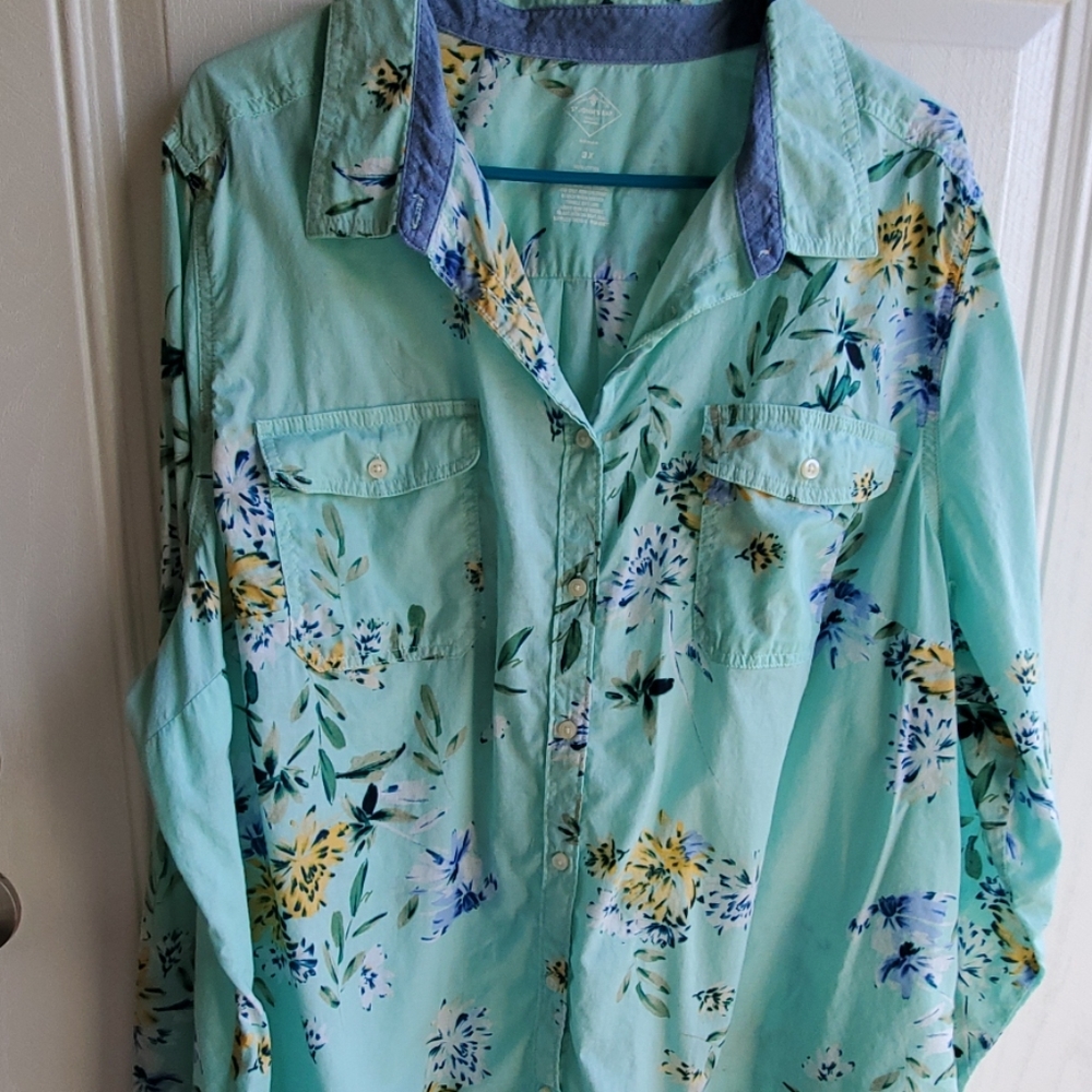 Floral print button up